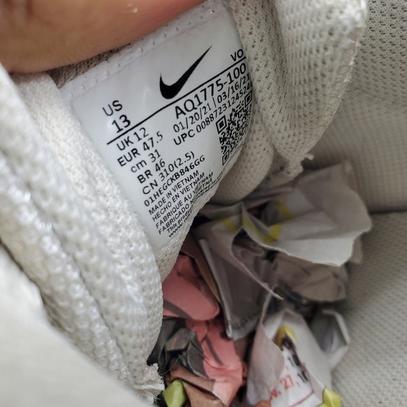 Nike Mens Ebernon Low AQ1775-100 White Casual Shoes Sneakers Size 13 - Picture 3 of 14